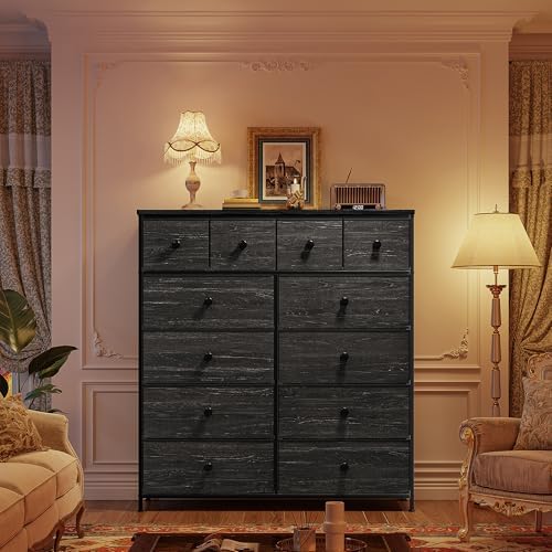 Romorgniz Dresser for Bedroom, Tall Vertical Storage Cabinet,12 Drawers