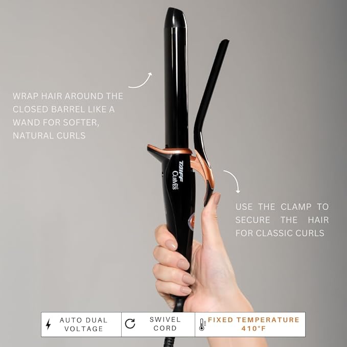 TAIFF Curves Professional Black Titanium Curling Iron – High-Performance Hair