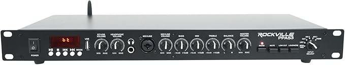Rockville PPA53 Preamp Pro 1U Preamplifier w/Bluetooth, USB/Computer Interface