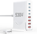530W USB C Charger Block, 8-Port USB C Charging Station GaN IV Travel