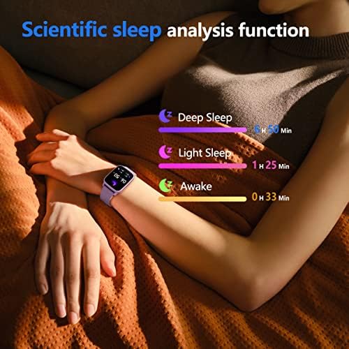 fitvii health & fitness tracker, smart watch with showing dimensions