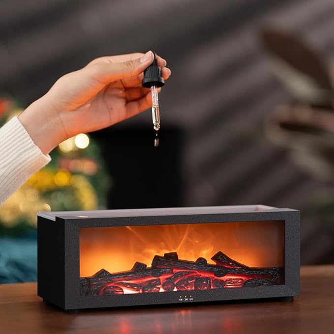Essential Oil Diffuser, Fireplace Flame Oil Diffuser