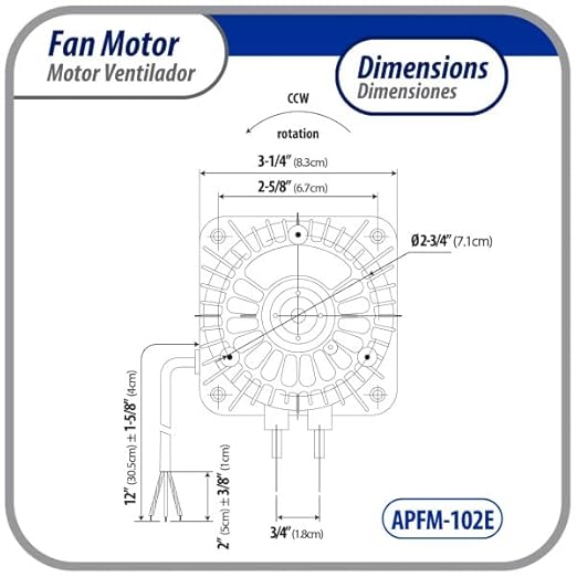 Appli Parts APFM-102E 10W refrigeration condenser and evaporator motor 220V