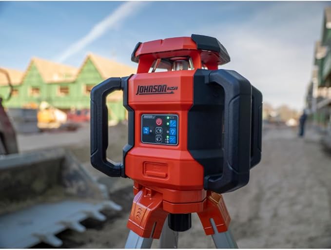 Johnson Level & Tool JRT300-RDHV-K Self-Leveling Red Dual Slope Rotary Laser Kit