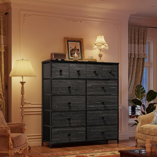 Romorgniz Dresser for Bedroom, Tall Vertical Storage Cabinet,12 Drawers