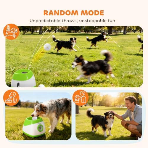 PawHut Automatic Dog Ball Launcher Remote Control for Large Breeds Green