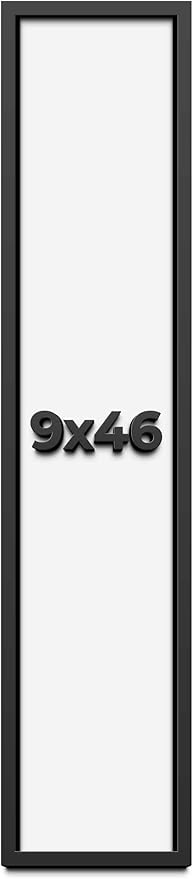 9x46 Shadow Box Frame Black | 1 Inch Deep Solid Wood Shadowbox Display Frame |