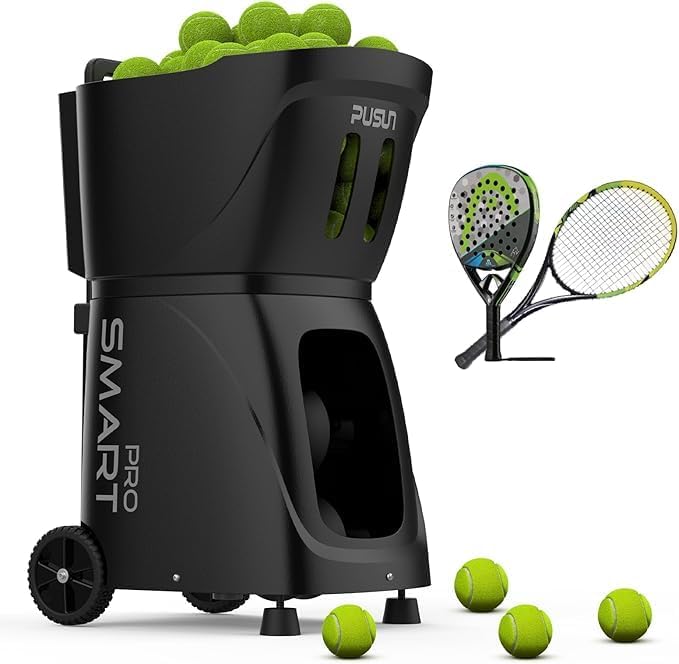 Smart Tennis Ball Machine PT-SMART PRO - 100+ Ball Capacity, Full APP Control, Internal Spin Serve, Ideal for Training & Matches