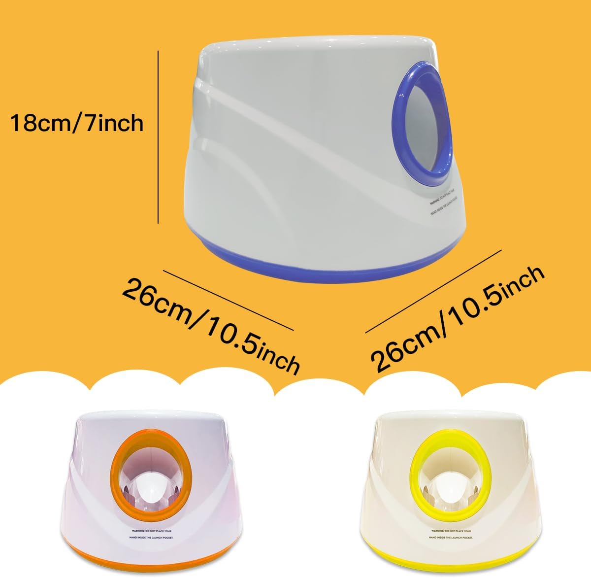 Automatic Dog Ball Launcher-Small Silent Dog Ball Thrower, 3 Adjustable Distances (20ft/33ft/46ft), Rechargable,Includes 3 Durable 2.3" Balls for Small/Medium Dogs (Yellow, Medium)