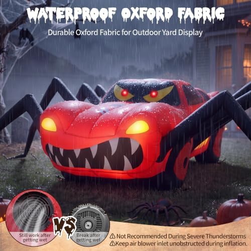 Super Giant Red 14.8FT Halloween Inflatables Spider Car Outdoor Decorations