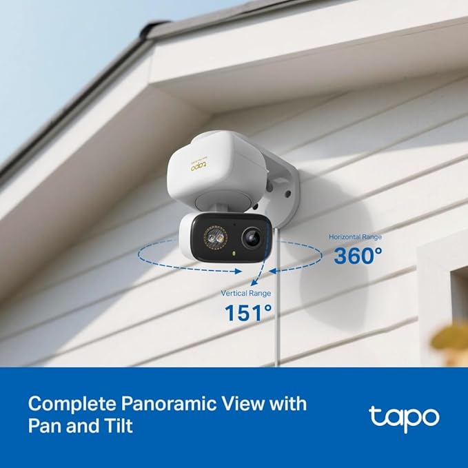 Tapo 3K 5MP Pan/Tilt Indoor/Outdoor Security Camera, Free Person/Vehicle/Baby