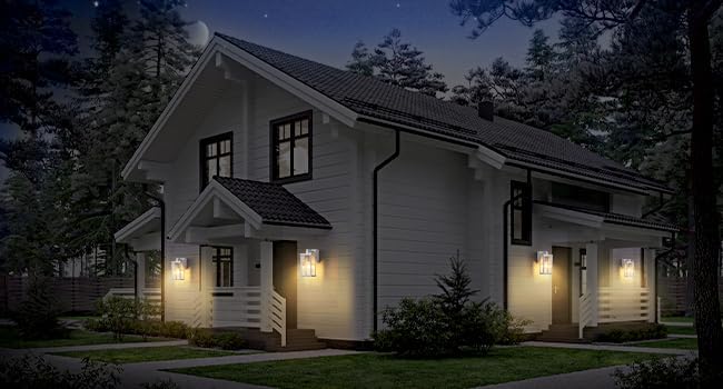JOKAONOTL Dusk to Dawn Porch Lights (2 PC)