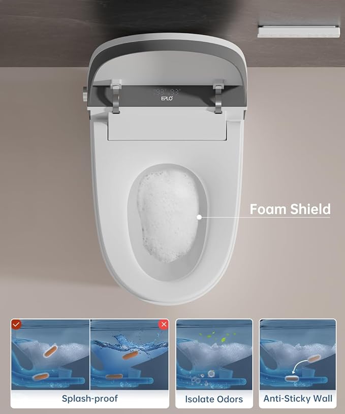 EPLO Smart Toilet Bidet with Auto Open Close, 1000 Gram MaP Flush Score