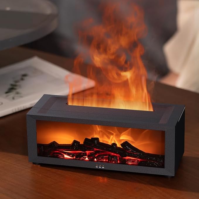 Essential Oil Diffuser, Fireplace Flame Oil Diffuser