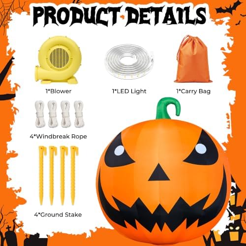 26FT Halloween Inflatables Pumpkin Decorations with 750W Air Blower
