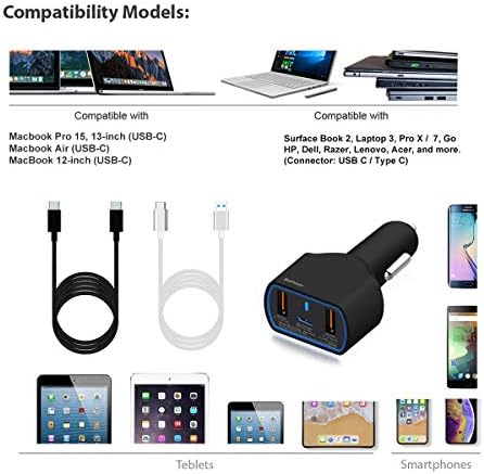 batpower high power delivery 120w usb-c laptop car shown in use