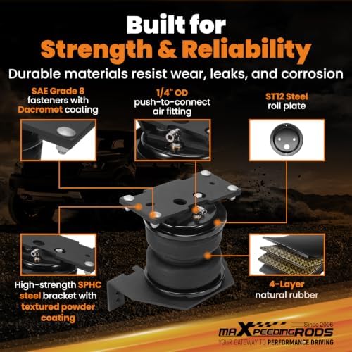 maxpeedingrods 5000 lbs air suspension bag kit for, side view