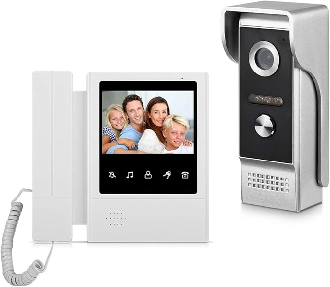 AMOCAM Video Door Phone System, 4.3 Inches Touch Monitor Wired Video Intercom