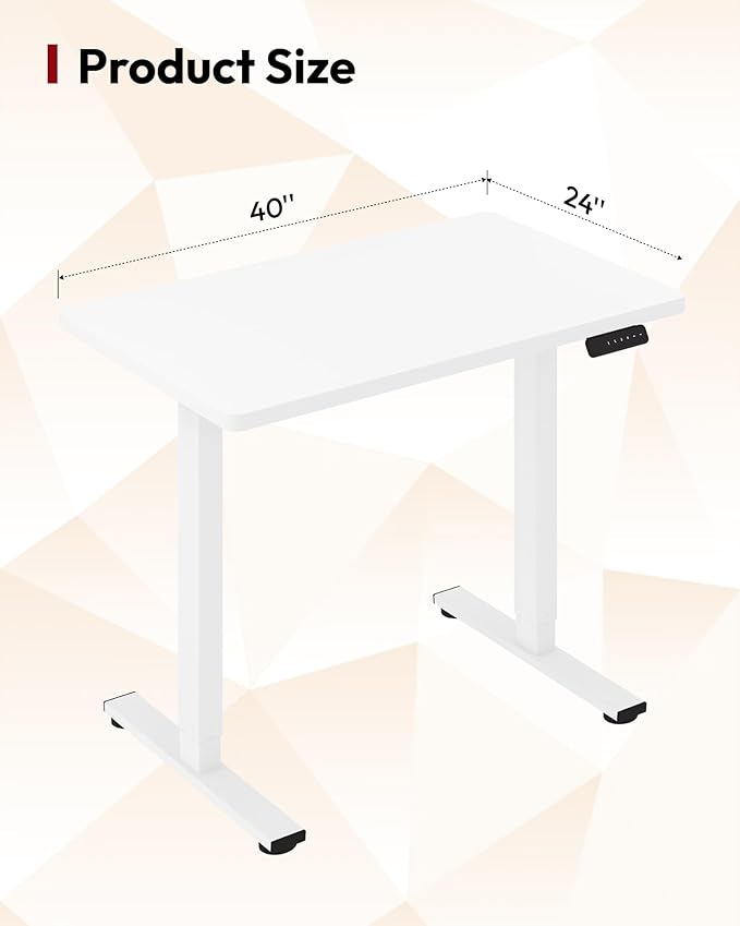 SANODESK Electric Standing Desk 40 x 24 Inches Whole-Piece Desktop Height