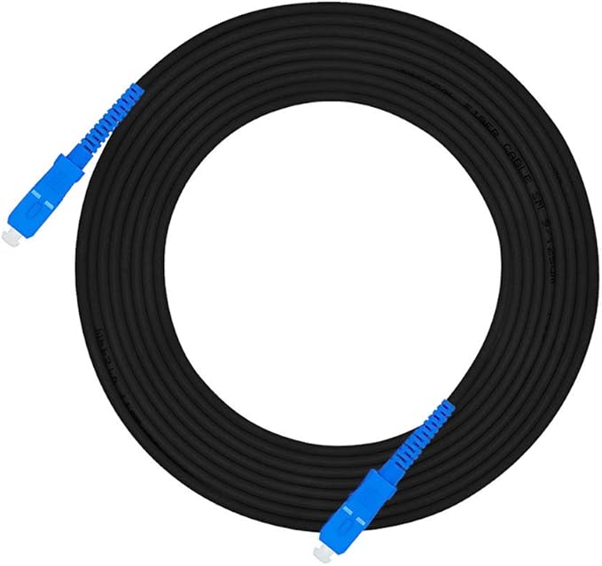 Jeirdus 50M SC to SC Outdoor Armored Simplex 9/125 SM Fiber Optic Cable Jumper