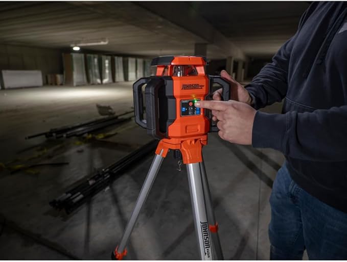Johnson Level & Tool JRT300-RDHV-K Self-Leveling Red Dual Slope Rotary Laser Kit