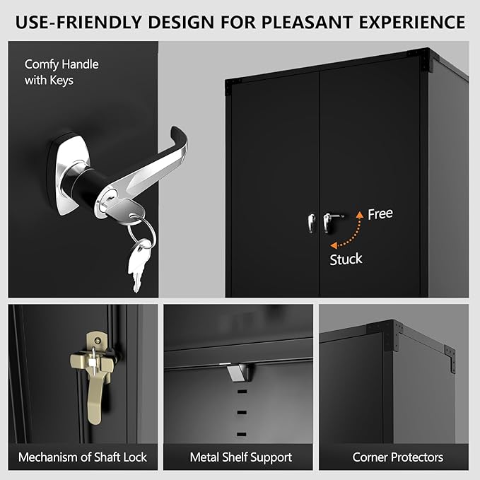 VINGLI Upgraded Wide & Deep Garage Storage Cabinet, Metal Storage Cabinet