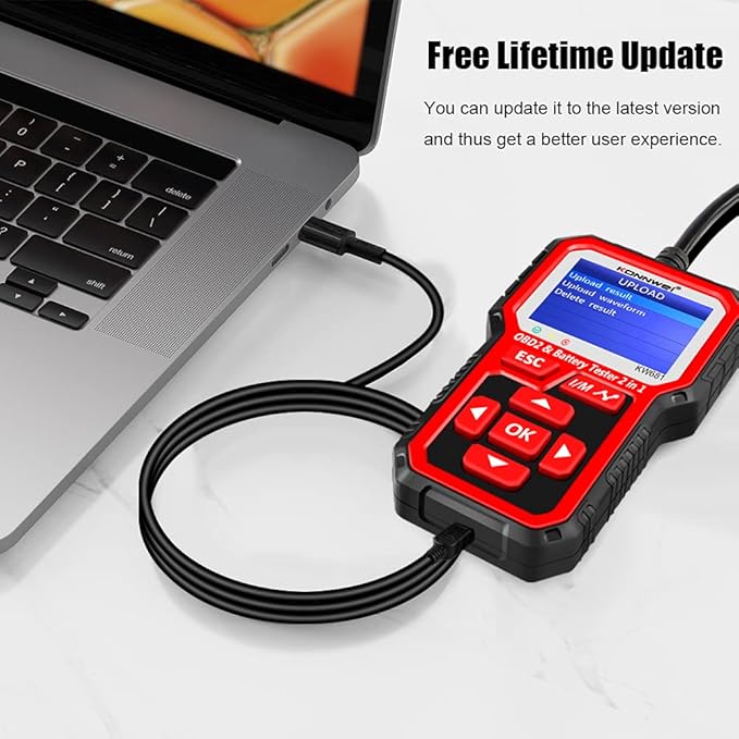 KONNWEI KW681 OBD2 Scanner 6V 12V Car Battery Tester, 2 in 1 Car Diagnostic