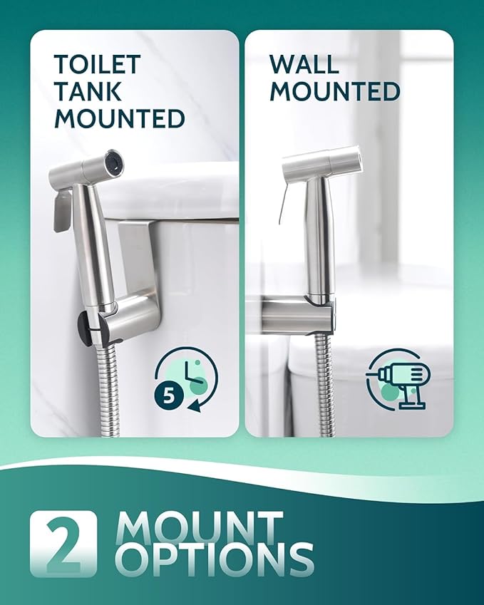 Handheld Toilet Bidet Sprayer for Toilet-Adjustable Water Pressure Control (2 Pack)