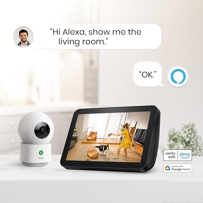 aosu 4MP Security Camera Indoor, 2.5K Baby Monitor Pet Camera 360°