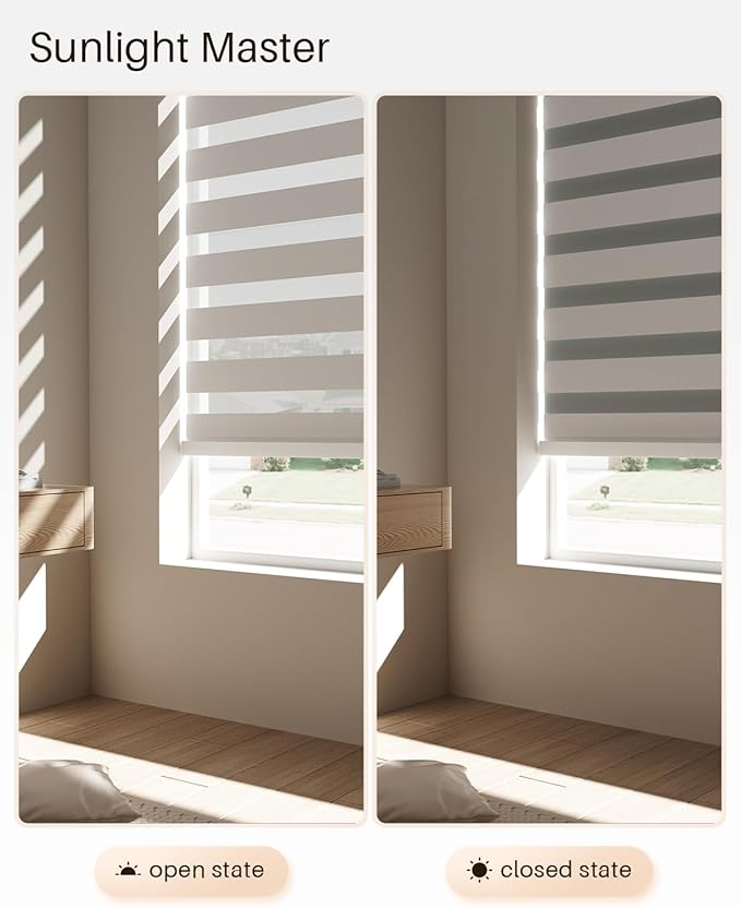 Smart Zebra Blinds for Windows, Alexa Motorized Blinds