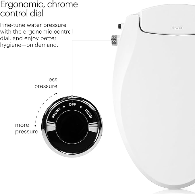 Brondell Bidet Toilet Seat Non-Electric Swash Ecoseat, Fits Elongated Toilets