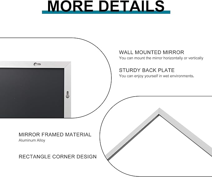 30" x 30"Bathroom Mirror, Decorative Rectangular Vanity Mirror