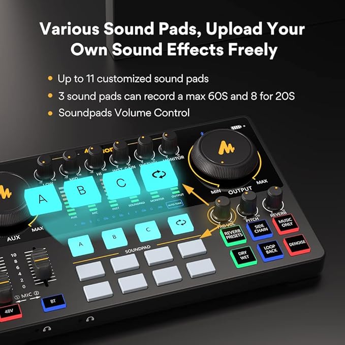 MAONO Audio Interface, MaonoCaster 10-Channel Podcast mixer