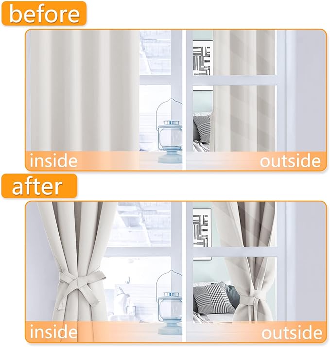 Hiasan Room Darkening Curtains for Bedroom, 70 x 63 Inches