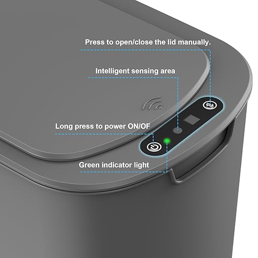 Cesun 5 Gallon Automatic Bathroom Trash Can, Touchless Motion Sensor Garbage Can