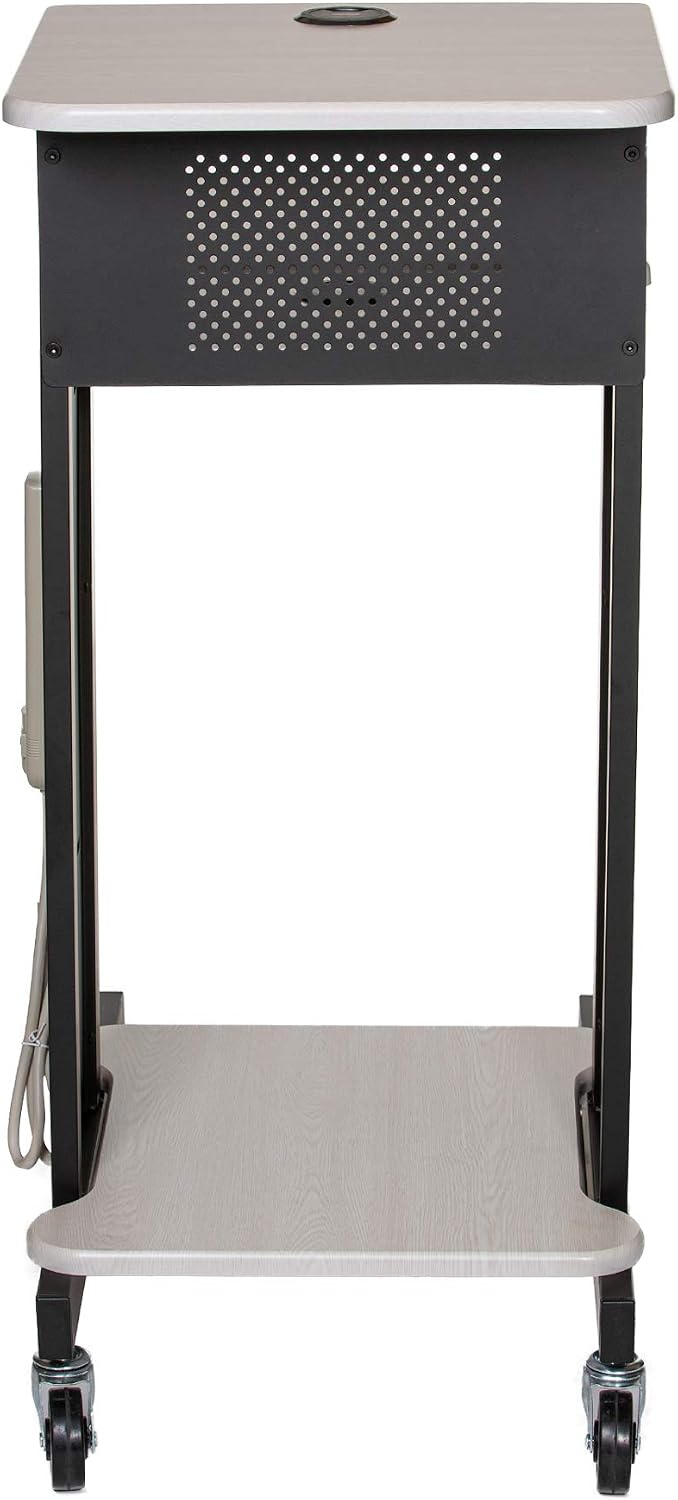 OEF Furnishings Presentation Cart and Stand, OEFPRC200, Steel Frame, Ivory Woodgrain