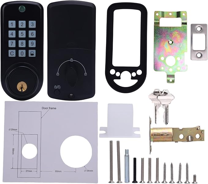 Smart Lock, Keyless Entry Door Lock, Password Mechanical Key 2 Unlocking