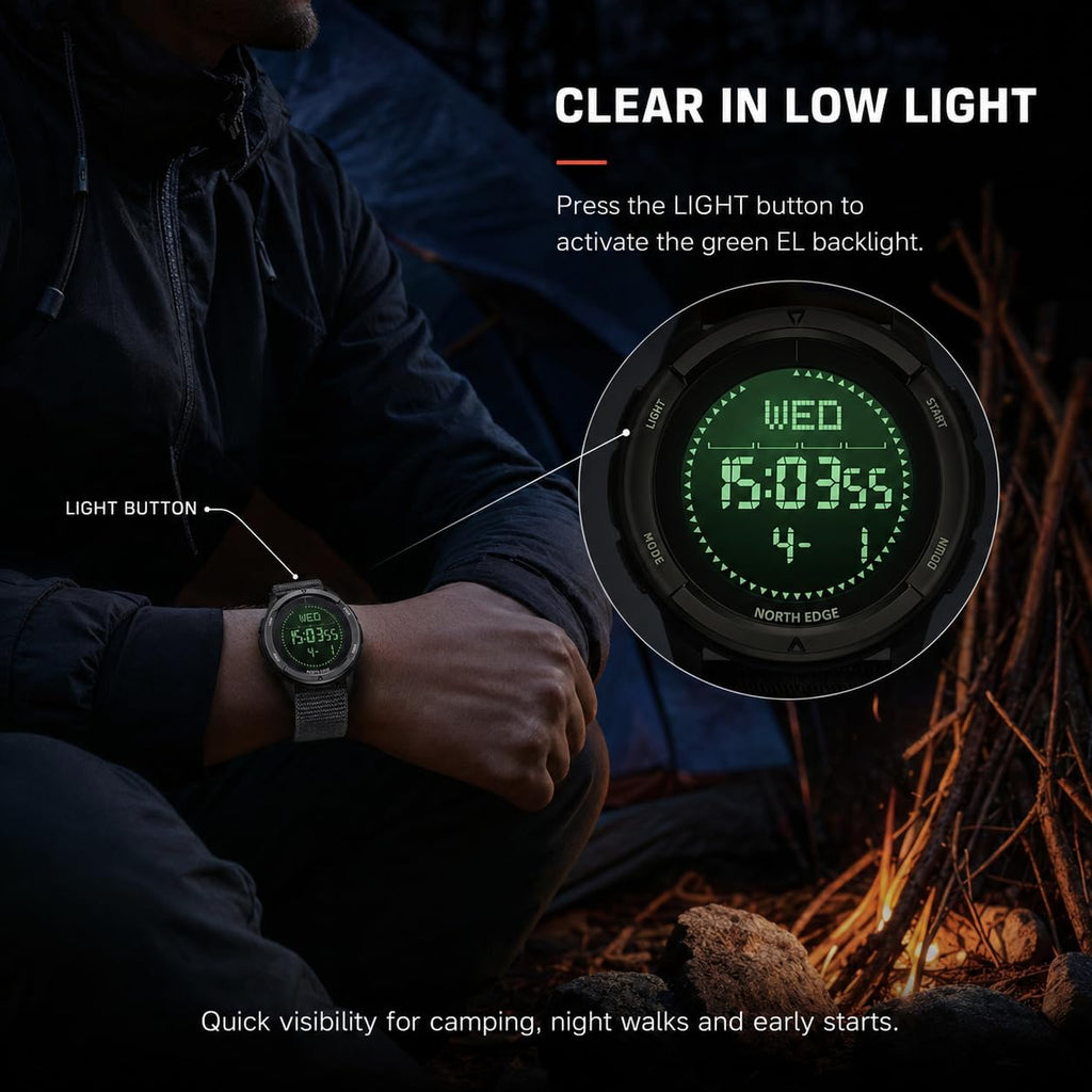 NORTH EDGE ALPS Outdoor Digital Compass Watch for Men