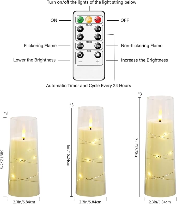 Flickering Flameless LED Candles, Battery Operated Candles 9 Pcs