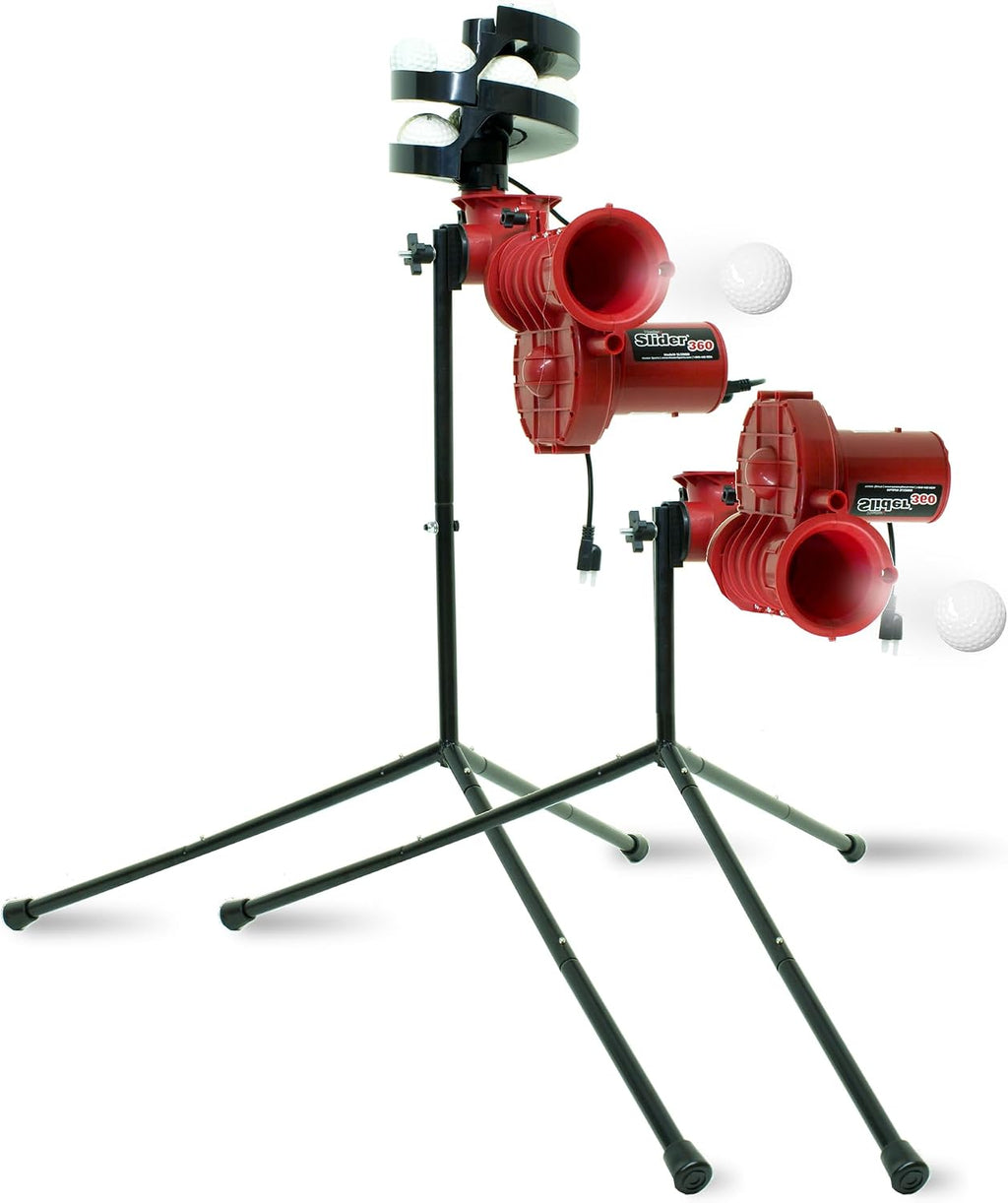 Heater Sports Slider Lite 360 Baseball Pitching Machine with Automatic Ball Feeder - Accurate 360-Degree Delivery, Durable and Portable Training Tool for All Ages