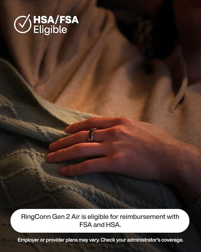 RingConn Gen 2 Air, Ultra-Thin AI Smart Ring, 10-Day Battery Life,