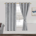 JIUZHEN Silver Grey Velvet Curtains 63 inch