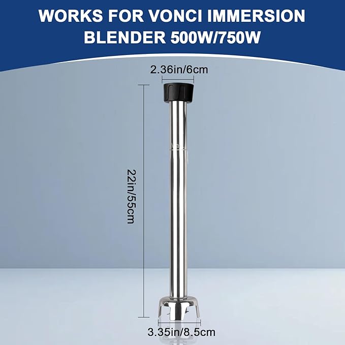 VONCI 22inch Commercial Immersion Blender Detachable Shaft, 500W & 750W