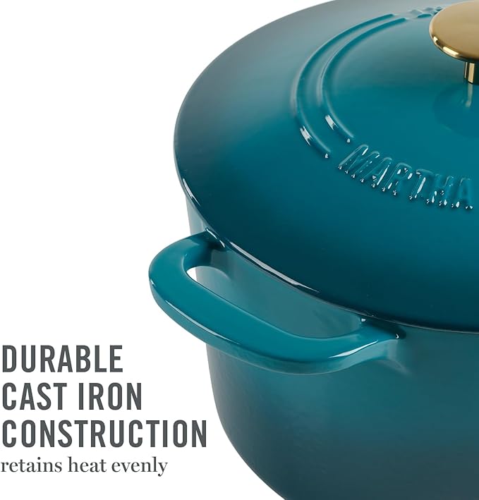 Martha Stewart Gatwick 7-Quart Enamel Cast Iron Dutch Oven – Emerald Ombre
