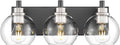 METWET Bathroom Light Fixtures, 3-Light Black and Brushed Nickel Bathroom