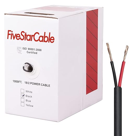 FiveStarCable 18/2 Gauge Low Voltage Cable Wire - 1000 ft