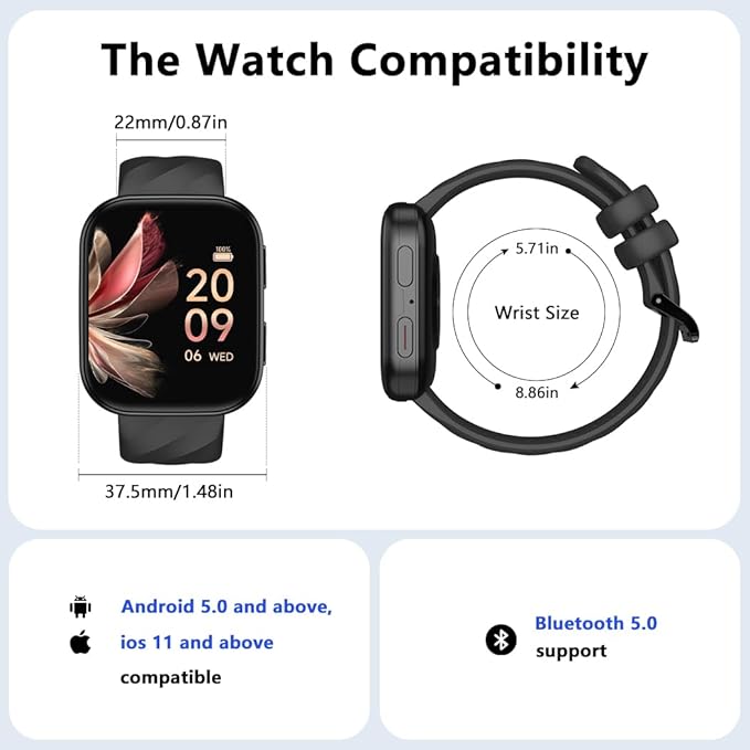 FITVII Health & Fitness Tracker, Smart Watch