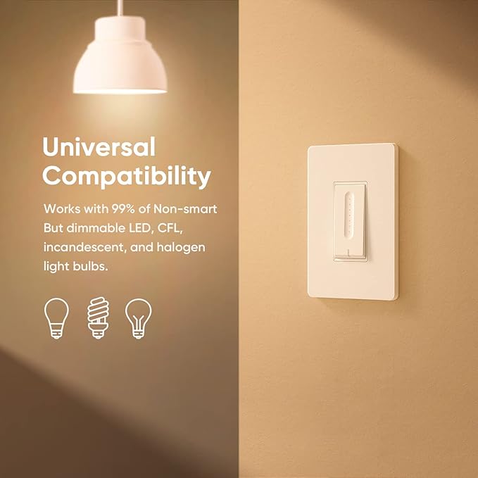 TREATLIFE Smart Dimmer Switch 4 Pack, Single Pole Smart Switch Works
