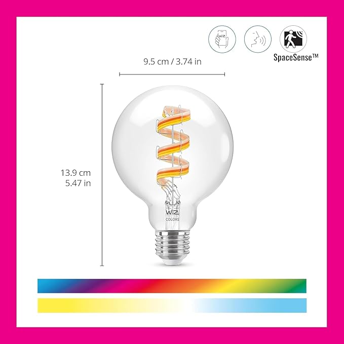 WiZ Color G25 Color Filament LED Smart Bulb (Pack of 6)
