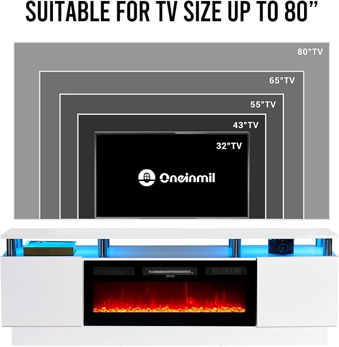 oneinmil Fireplace TV Stand